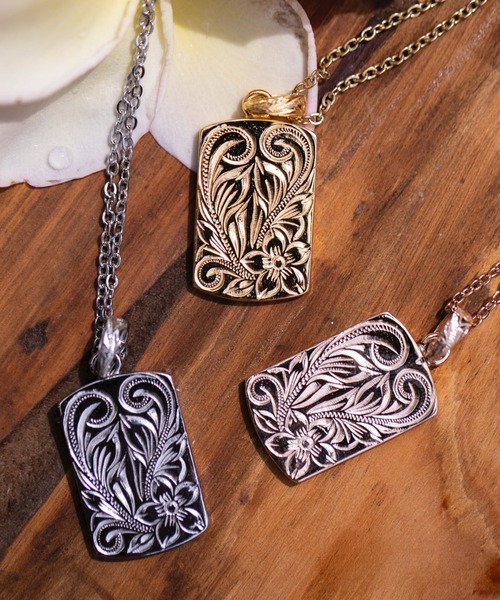 plate necklace/【ハワイアンジュエリー】【サージカルステンレス