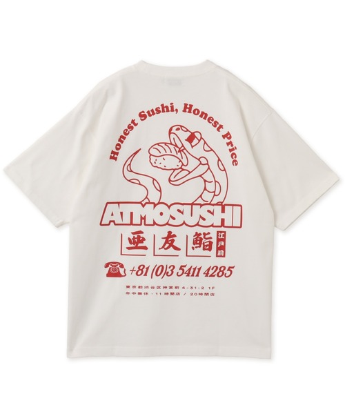 atmos（アトモス）の「atmos ATMOSUSHI T-shirt / アトモスシ Tシャツ（Tシャツ/カットソー・メンズ・ブラック/レッド/ホワイト・XXL/XL/L/M）」の2枚目の写真