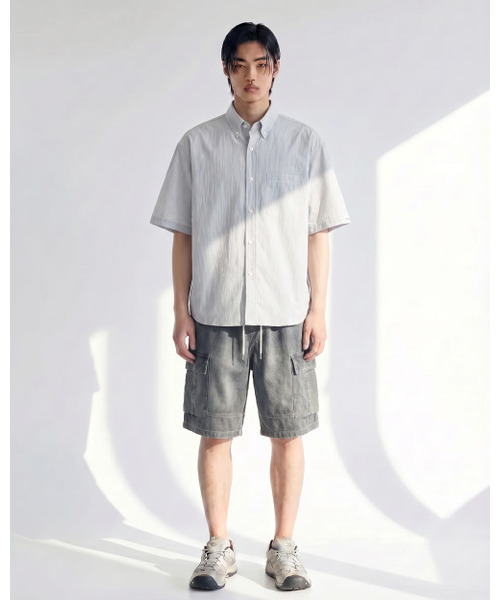 APOSTROPHE COMMA(アポストロフィコンマ)の「ブラシカーゴバンディングデニムバミューダパンツ_ライトブルー(その他パンツ・メンズ・その他・MEDIUM/LARGE/X-LARGE)」の7枚目の写真
