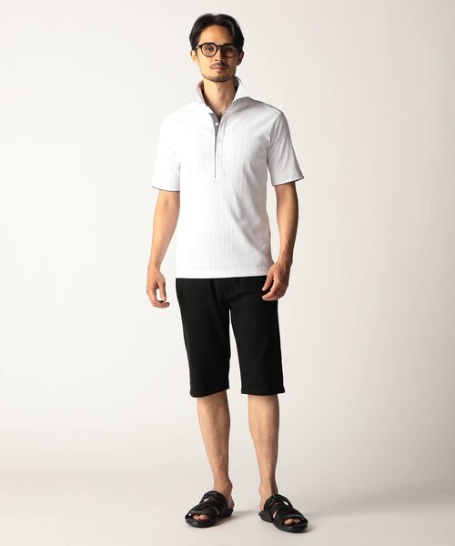 NICOLE CLUB FOR MEN（ニコルクラブフォーメン）の「ランダムテレコセミワイドカラーポロシャツ（ポロシャツ・メンズ・ブルー/レッド/ホワイト/ネイビー・L/M/XL/XXL）」の6枚目の写真