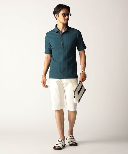 NICOLE CLUB FOR MEN（ニコルクラブフォーメン）の「ランダムテレコセミワイドカラーポロシャツ（ポロシャツ・メンズ・ブルー/レッド/ホワイト/ネイビー・L/M/XL/XXL）」の7枚目の写真