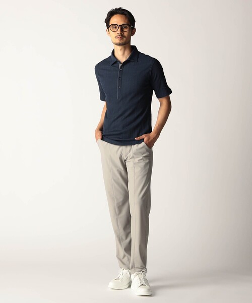 NICOLE CLUB FOR MEN（ニコルクラブフォーメン）の「ランダムテレコセミワイドカラーポロシャツ（ポロシャツ・メンズ・ブルー/レッド/ホワイト/ネイビー・L/M/XL/XXL）」の8枚目の写真