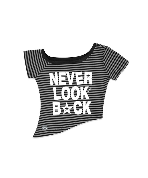 VENHIT（ベンヒット）の「NLB オフショルダー ストライプ 半袖Tシャツ（Tシャツ/カットソー・レディース・ブラック/ピンク/ミント・FREE）」の2枚目の写真