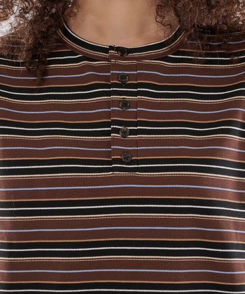 WISH FOR EVER(ウィッシュフォーエバー)の「BI COLOR BORDER HENRY T/バイカラーボーダーヘンリーT(Tシャツ/カットソー・メンズ・ブラウン/ブラック/ネイビー・SMALL/MEDIUM/LARGE)」の21枚目の写真