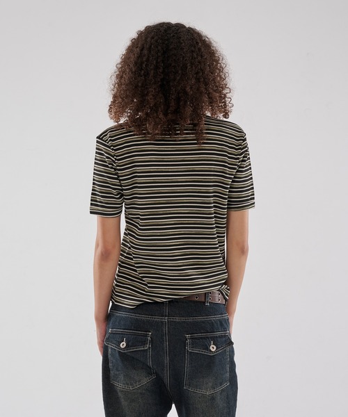 WISH FOR EVER(ウィッシュフォーエバー)の「BI COLOR BORDER HENRY T/バイカラーボーダーヘンリーT(Tシャツ/カットソー・メンズ・ブラウン/ブラック/ネイビー・SMALL/MEDIUM/LARGE)」の11枚目の写真
