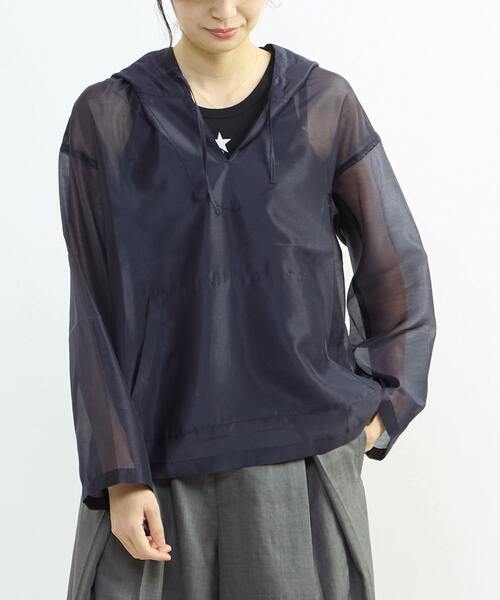 CONVERSE TOKYO（コンバーストウキョウ）の「SHEER MEXICAN HOODIE（シャツ/ブラウス・レディース・パープル/ネイビー/ホワイト・SMALL）」の3枚目の写真