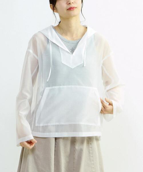 CONVERSE TOKYO（コンバーストウキョウ）の「SHEER MEXICAN HOODIE（シャツ/ブラウス・レディース・パープル/ネイビー/ホワイト・SMALL）」の2枚目の写真