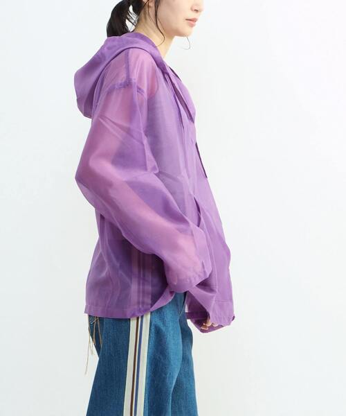 CONVERSE TOKYO（コンバーストウキョウ）の「SHEER MEXICAN HOODIE（シャツ/ブラウス・レディース・パープル/ネイビー/ホワイト・SMALL）」の6枚目の写真