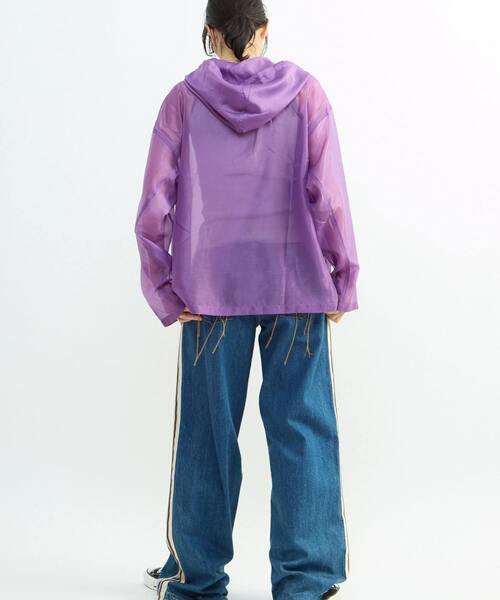 CONVERSE TOKYO（コンバーストウキョウ）の「SHEER MEXICAN HOODIE（シャツ/ブラウス・レディース・パープル/ネイビー/ホワイト・SMALL）」の8枚目の写真