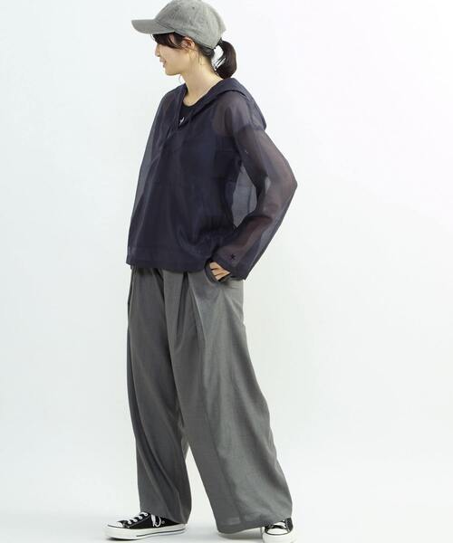 CONVERSE TOKYO（コンバーストウキョウ）の「SHEER MEXICAN HOODIE（シャツ/ブラウス・レディース・パープル/ネイビー/ホワイト・SMALL）」の12枚目の写真
