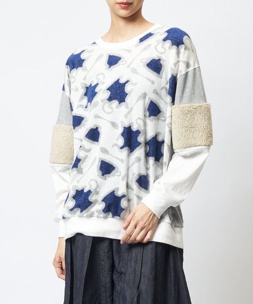 gomme(ゴム)の「アーム切替T(Tシャツ/カットソー・レディース・ブラック/チャコールグレー/ホワイト・MEDIUM)」の2枚目の写真