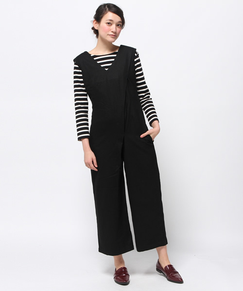 OUTLET(アウトレット)の「【WHO'S WHO gallery】AMウールコンビネゾン(サロペット/オーバーオール・レディース・ブラック・FREE)」の1枚目の写真