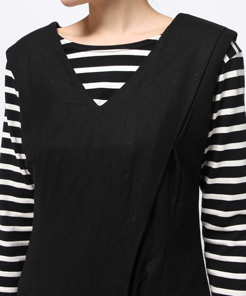 OUTLET(アウトレット)の「【WHO'S WHO gallery】AMウールコンビネゾン(サロペット/オーバーオール・レディース・ブラック・FREE)」の5枚目の写真