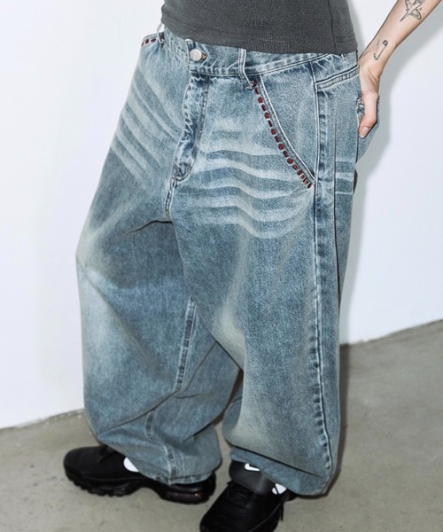 FANCY CLUB(ファンシークラブ)の「【FANCY CLUB】BAYWATCH DENIM PANTS / 【ファンシークラブ】ベイウォッチバルーンデニムパンツ(デニムパンツ・レディース・ブルー/ベージュ・01/02)」の12枚目の写真