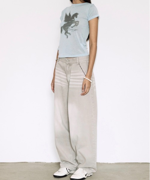FANCY CLUB(ファンシークラブ)の「【FANCY CLUB】BAYWATCH DENIM PANTS / 【ファンシークラブ】ベイウォッチバルーンデニムパンツ(デニムパンツ・レディース・ブルー/ベージュ・01/02)」の6枚目の写真
