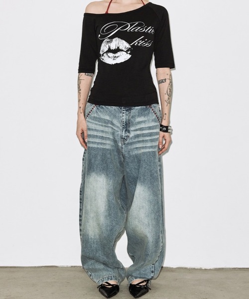 FANCY CLUB(ファンシークラブ)の「【FANCY CLUB】BAYWATCH DENIM PANTS / 【ファンシークラブ】ベイウォッチバルーンデニムパンツ(デニムパンツ・レディース・ブルー/ベージュ・01/02)」の16枚目の写真