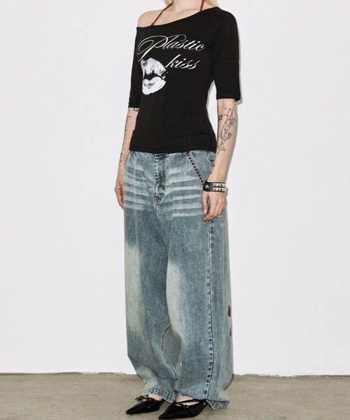 FANCY CLUB(ファンシークラブ)の「【FANCY CLUB】BAYWATCH DENIM PANTS / 【ファンシークラブ】ベイウォッチバルーンデニムパンツ(デニムパンツ・レディース・ブルー/ベージュ・01/02)」の17枚目の写真