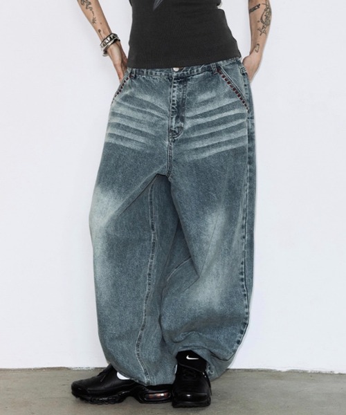 FANCY CLUB(ファンシークラブ)の「【FANCY CLUB】BAYWATCH DENIM PANTS / 【ファンシークラブ】ベイウォッチバルーンデニムパンツ(デニムパンツ・レディース・ブルー/ベージュ・01/02)」の14枚目の写真