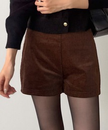 コーデュロイハイウエストショートパンツ