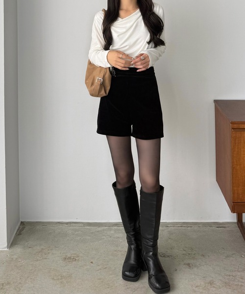 callautia(カラウティア)の「コーデュロイハイウエストショートパンツ(その他パンツ・レディース・ブラック/ブラウン/グレー・MEDIUM/SMALL/LARGE)」の11枚目の写真