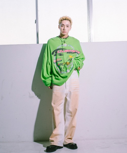 Little sunny bite（リトルサニーバイト）の「littlesunnybite/リトルサニーバイト/color spray denim pants（デニムパンツ・レディース・ピンク/ベージュ/ブルー・S/M）」の2枚目の写真