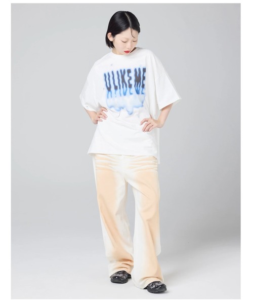 Little sunny bite（リトルサニーバイト）の「littlesunnybite/リトルサニーバイト/color spray denim pants（デニムパンツ・レディース・ピンク/ベージュ/ブルー・S/M）」の4枚目の写真