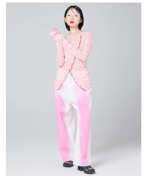 Little sunny bite（リトルサニーバイト）の「littlesunnybite/リトルサニーバイト/color spray denim pants（デニムパンツ・レディース・ピンク/ベージュ/ブルー・S/M）」の12枚目の写真