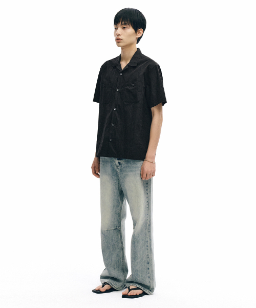 INTEMPOMOOD(インテンポムード)の「ハードウォッシングフレアパンツ : 2カラー(デニムパンツ・レディース・スカイブルー/ブルー・X-LARGE/LARGE/MEDIUM)」の4枚目の写真