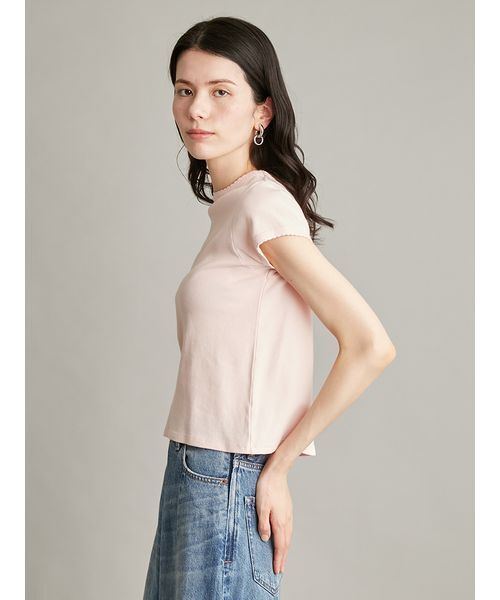 Mila Owen(ミラオーウェン)の「【接触冷感】スカラップデザインコンパクトTシャツ(Tシャツ/カットソー・レディース・ホワイト/ブラック/ピンク/ブラウン・F)」の9枚目の写真