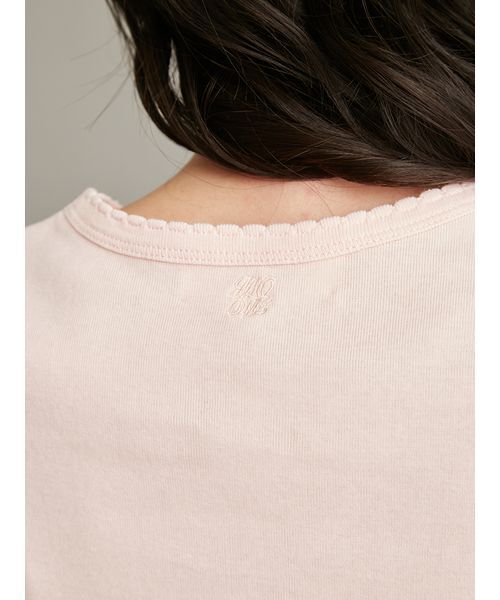 Mila Owen(ミラオーウェン)の「【接触冷感】スカラップデザインコンパクトTシャツ(Tシャツ/カットソー・レディース・ホワイト/ブラック/ピンク/ブラウン・F)」の14枚目の写真