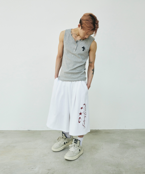 SCALLYWAG（スカリーワグ）の「ダブルクロスヘンリーネックスリーブレス[グレー]（Tシャツ/カットソー・レディース・その他・MEDIUM/LARGE）」の4枚目の写真