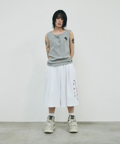 SCALLYWAG（スカリーワグ）の「ダブルクロスヘンリーネックスリーブレス[グレー]（Tシャツ/カットソー・レディース・その他・MEDIUM/LARGE）」の7枚目の写真