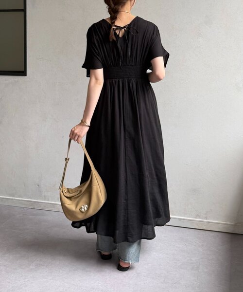 Thevon（ゼボン）の「テープ刺繍ピンタックレースワンピース（ワンピース・レディース・グリーン/ブラック/アイボリー・FREE）」の10枚目の写真