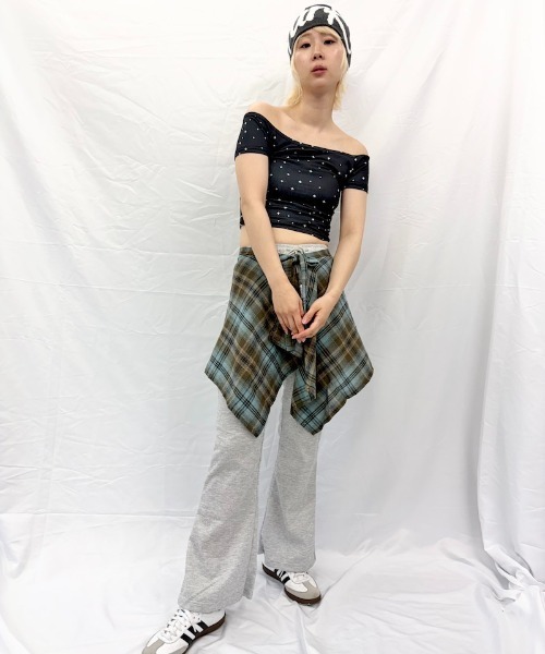 Alite cloth(アリーテクロス)の「チェック柄 ラップ巻レイヤードスカート(スカート・レディース・ブルー/イエロー/ブラック/ライトブルー/ブラウン・FREE)」の9枚目の写真