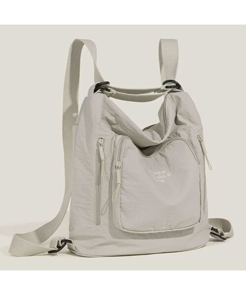 AYIHOLIC CASHMERE(アイホリックカシミア)の「ユーティリティ収納ポケットショルダーバッグ(メッセンジャーバッグ・レディース・ライトグレー/ダークブラック・FREE)」の1枚目の写真