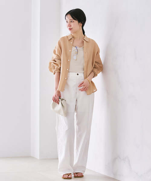 plage（プラージュ）の「Linen mix ニュアンスシャツ（シャツ/ブラウス・レディース・ピンク/ホワイト/ブラック/ベージュ・FREE）」の7枚目の写真