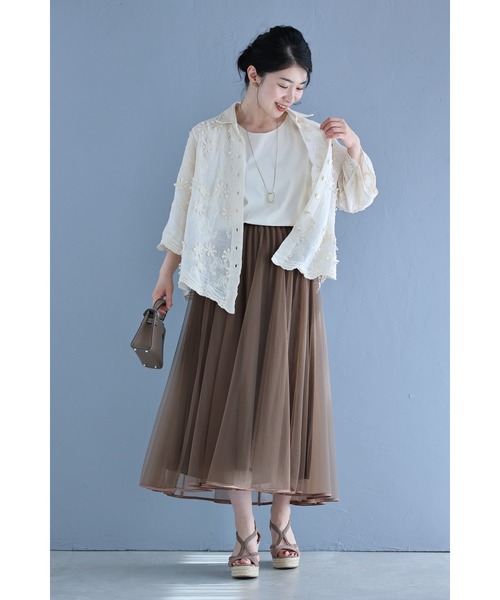 cawaii(カワイイ)の「2wayスリーブの花びら浮かぶ柔らかシャツトップス(シャツ/ブラウス・レディース・アイボリー・FREE)」の8枚目の写真