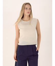 ACUD（アクド）の「Natural Flow Linen Knit _Ivory（Tシャツ/カットソー）」