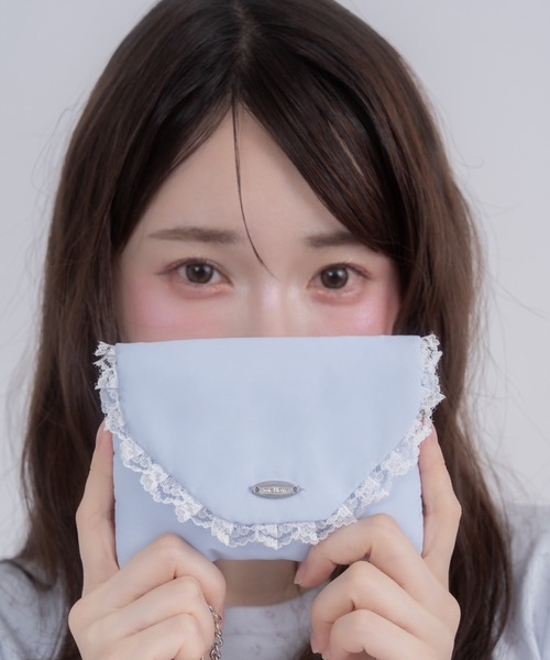 mellowneon（メロウネオン）の「チェーンレースミニポシェット/リップポーチ（ショルダーバッグ・レディース・クリーム/ブルー系その他/ブラック/ピンク・FREE）」の12枚目の写真