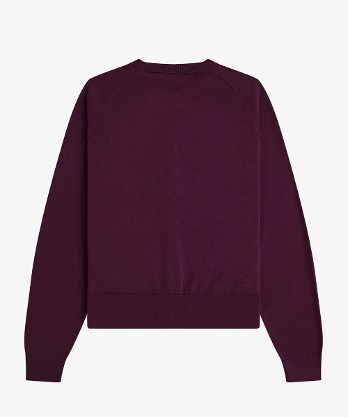 FRED PERRY(フレッドペリー)の「Crew Neck Cardigan/クルーネックカーディガン(カーディガン/ボレロ・レディース・ブラック/プラム・10/8)」の6枚目の写真