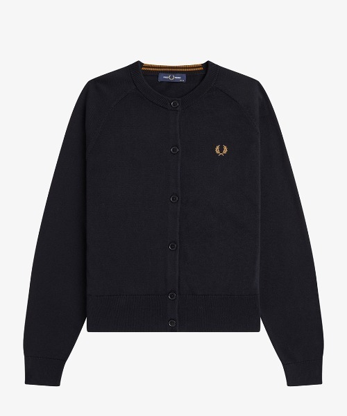 FRED PERRY(フレッドペリー)の「Crew Neck Cardigan/クルーネックカーディガン(カーディガン/ボレロ・レディース・ブラック/プラム・10/8)」の16枚目の写真