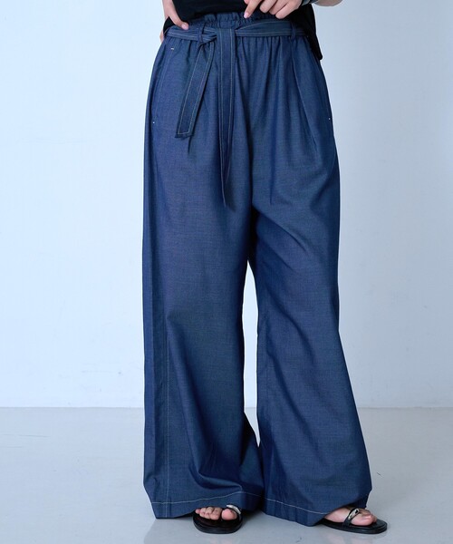 qualite(カリテ)の「【涼やか素材】コットンリヨセルデニムワイドパンツ(デニムパンツ・レディース・インディゴブルー・36/38)」の16枚目の写真