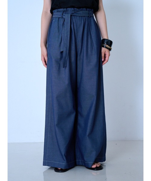 qualite(カリテ)の「【涼やか素材】コットンリヨセルデニムワイドパンツ(デニムパンツ・レディース・インディゴブルー・36/38)」の9枚目の写真