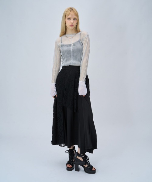 HARE（ハレ）の「シアープリーツフレアカットLS(HARE)（Tシャツ/カットソー・レディース・ブラック/パープル/シルバー/ブルー/レッド・FREE）」の8枚目の写真