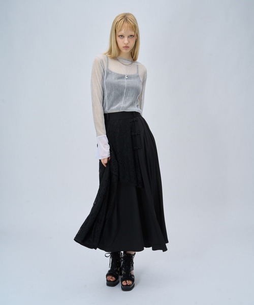 HARE（ハレ）の「シアープリーツフレアカットLS(HARE)（Tシャツ/カットソー・レディース・ブラック/パープル/シルバー/ブルー/レッド・FREE）」の9枚目の写真