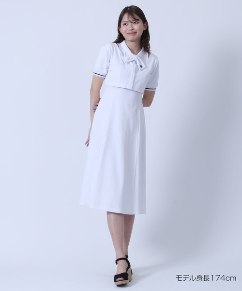 MARY QUANT(マリークワント)の「レイヤードデザインポロ ワンピース(ワンピース・レディース・ブラック/ホワイト/ブルー・M)」の1枚目の写真