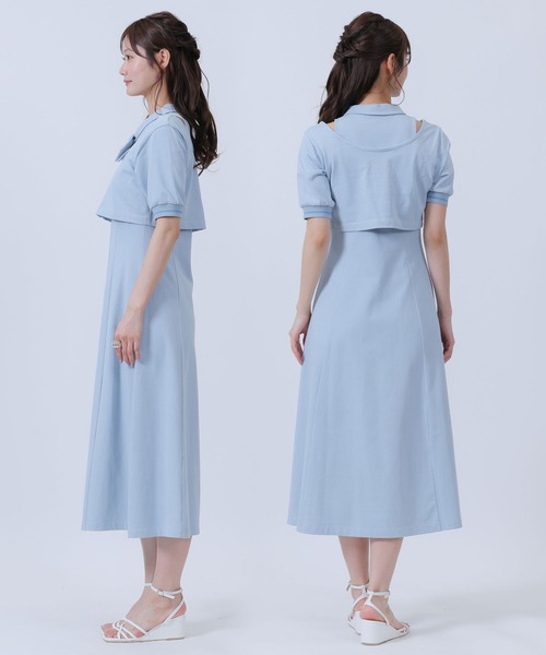 MARY QUANT(マリークワント)の「レイヤードデザインポロ ワンピース(ワンピース・レディース・ブラック/ホワイト/ブルー・M)」の9枚目の写真