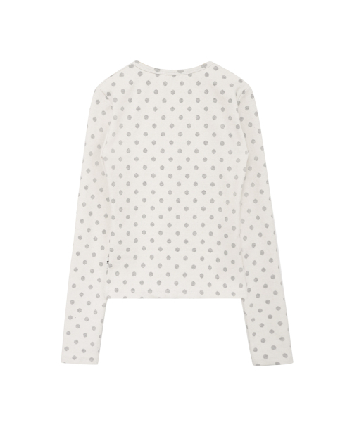 MIRECO（ミレコ）の「SOFT DOT JACQUARD CARDIGAN IVORY（カーディガン/ボレロ・レディース・その他・FREE）」の5枚目の写真