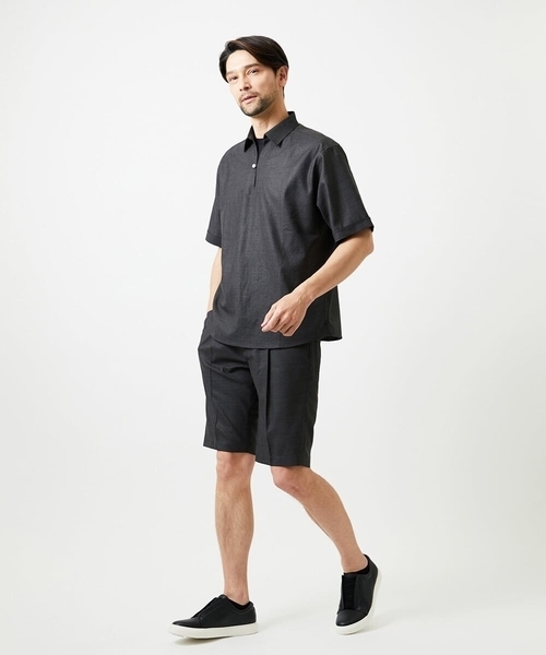 MICHEL KLEIN HOMME (ミッシェルクランオム)の「【セットアップ】ワンタックイージーショートパンツ(その他パンツ・メンズ・ダークグレー/パープル・MEDIUM/LARGE/X-LARGE)」の13枚目の写真