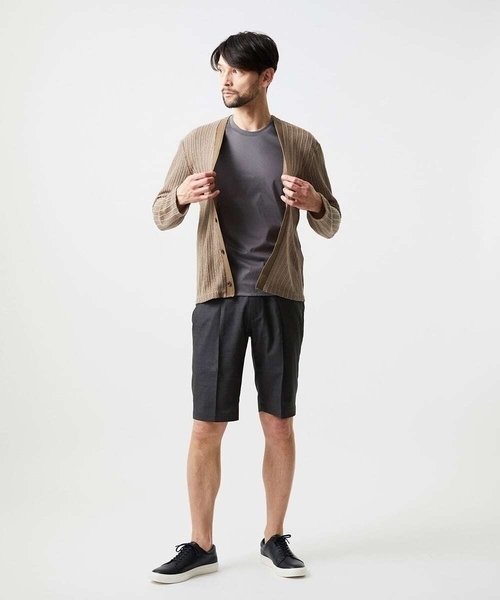 MICHEL KLEIN HOMME (ミッシェルクランオム)の「【セットアップ】ワンタックイージーショートパンツ(その他パンツ・メンズ・ダークグレー/パープル・MEDIUM/LARGE/X-LARGE)」の12枚目の写真
